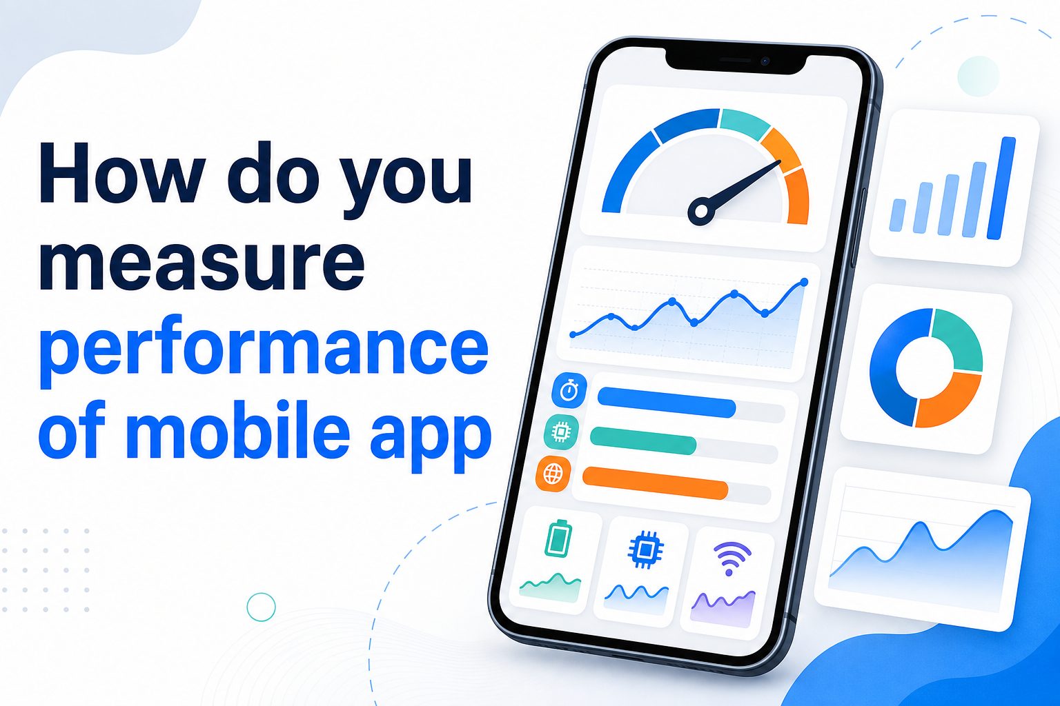 Mobile app performance dashboard on a smartphone
