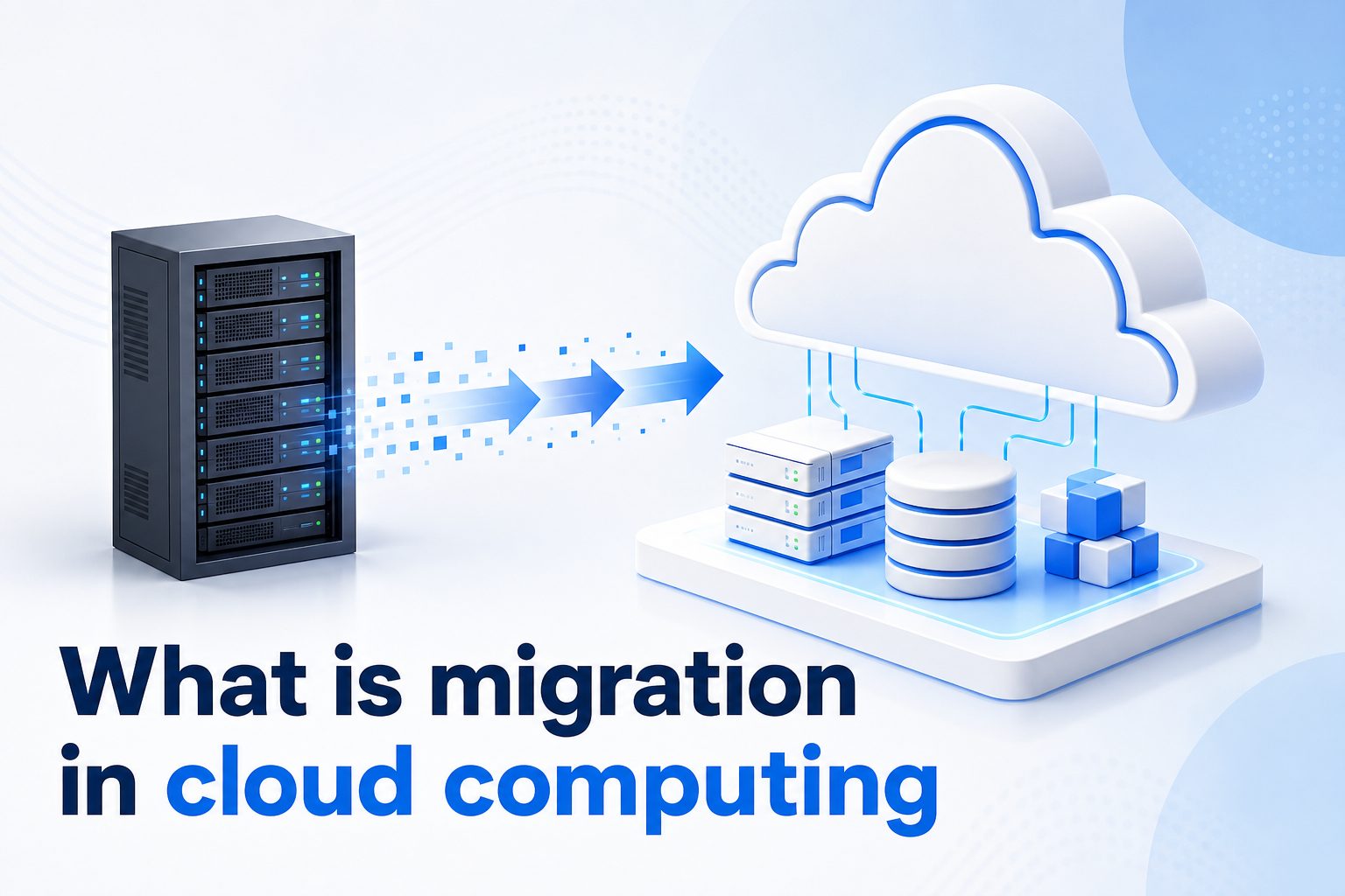 Cloud servers and data moving through connected network pathways